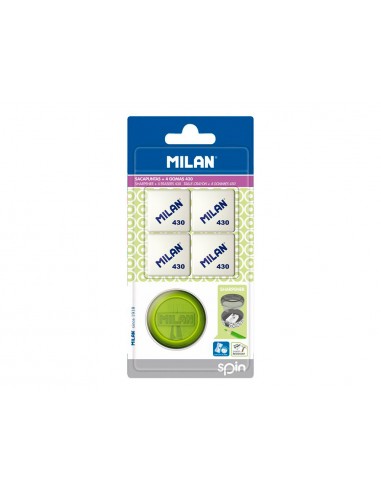 Sacapuntas milan spin plastico 1 uso...