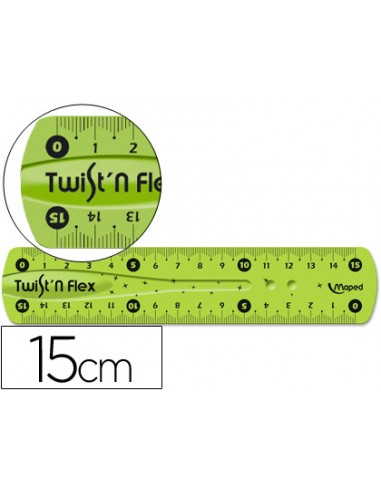 Regla maped plastico flexible 15 cm...