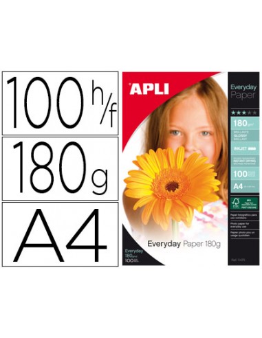 Papel fotografico apli glossy din a4...
