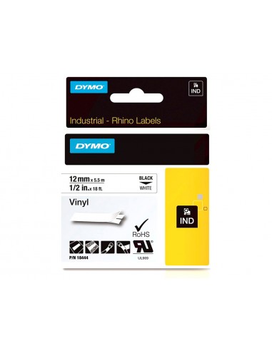 Cinta dymo vinilo blanco 12mm x 5,5mt...
