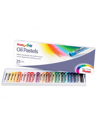 Lapices pentel oil pastel caja de 25...