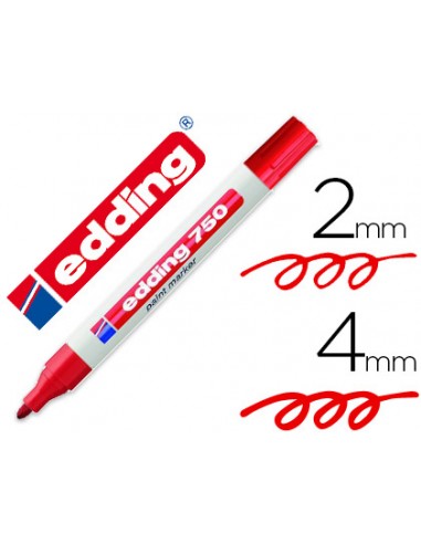 Rotulador edding punta fibra 750 rojo...