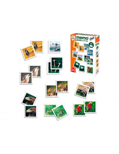 Juego diset didactico memo photo animals