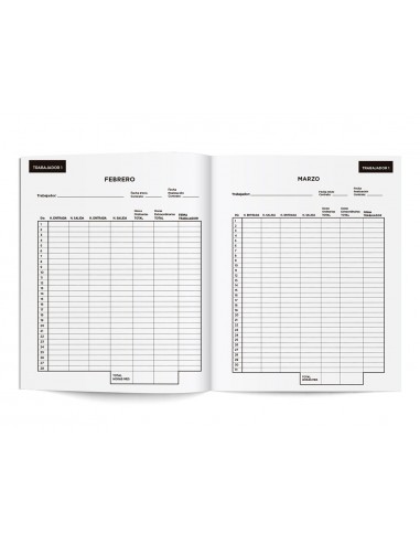 Libro liderpapel registro de jornada...