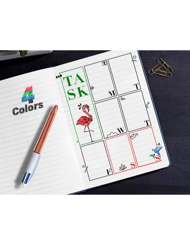 Boligrafo bic cuatro colores shine...