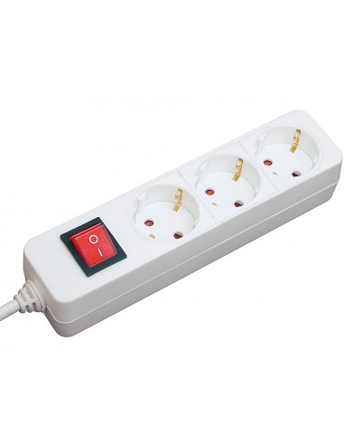 Regleta 3 tomas mediarange blanca con...