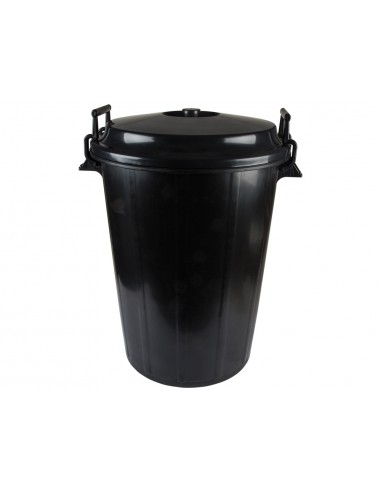 Cubo de basura con tapa negro 100 l...