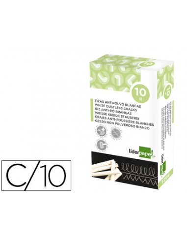 Tiza blanca antipolvo liderpapel caja...