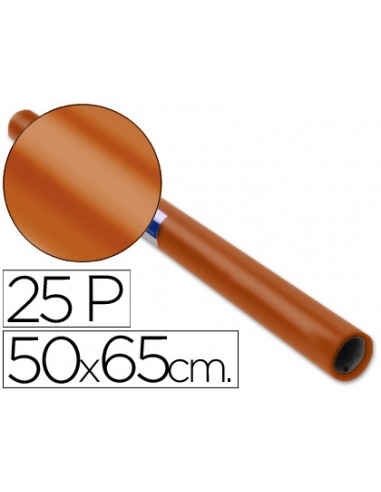Papel charol marron rollo 25 hojas de...