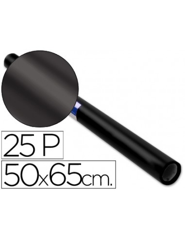 Papel charol negro rollo 25 hojas de...