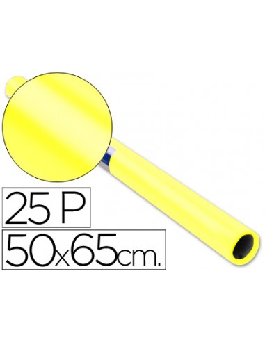Papel charol amarillo rollo 25 hojas...