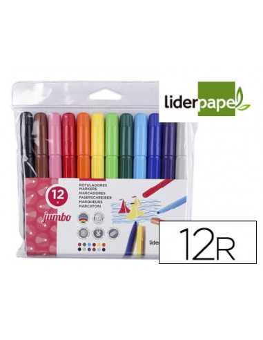 Rotulador liderpapel jumbo caja de 12...