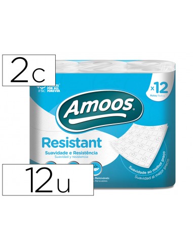 Papel higienico amoos 2 capas 100 mm...