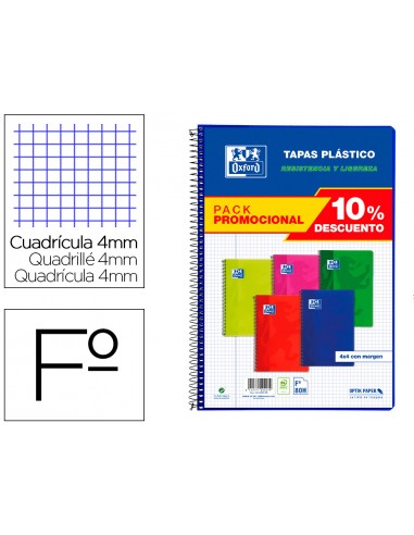 Cuaderno espiral oxford tapa plastico...