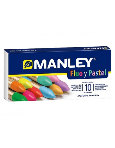 Lapices cera manley fluor y pastel...