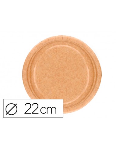 Plato carton biodegradable marron 22...