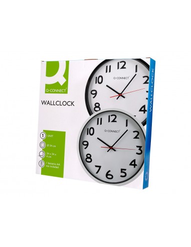 Reloj q-connect de pared plastico...