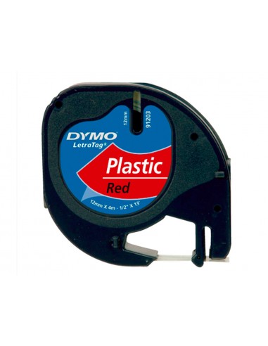 Cinta dymo 12mmx4mt -negro/rojo para...