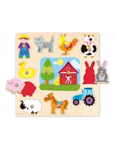 Puzle diset siluetas granja... 2