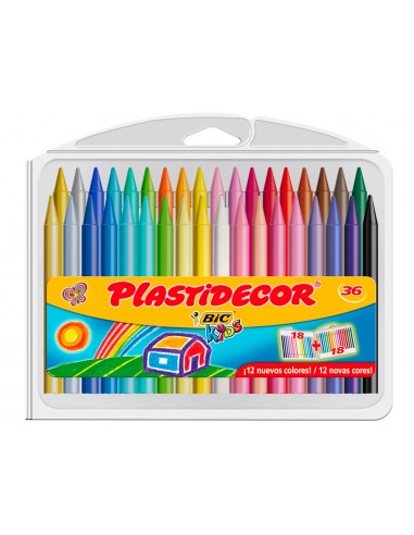 Lapices cera plastidecor caja de 36...