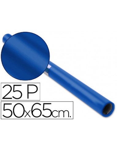 Papel charol azul cobalto rollo 25...