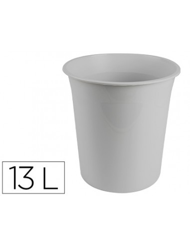 Papelera plastico q-connect gris...