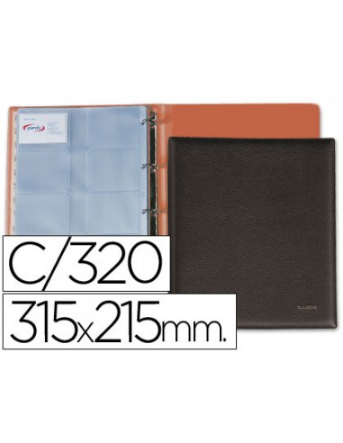 Tarjetero pardo folio 4 anillas...