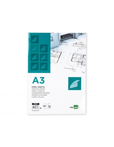 Papel dibujo liderpapel a3 297x420mm...