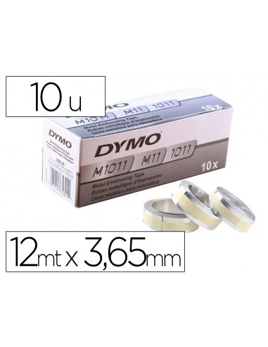 Cinta dymo aluminio con adhesivo 12mm...