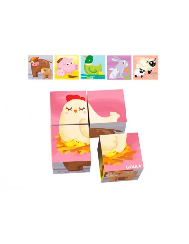 Puzle goula cubos de carton 6 escenas...