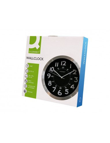 Reloj q-connect de pared metalico...
