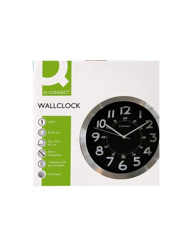 Reloj q-connect de pared metalico...