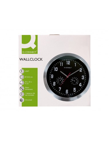 Reloj q-connect de pared metalico...