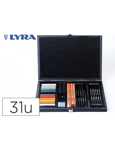 Set dibujo lyra estuche de madera con...
