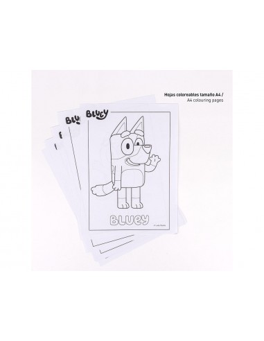 Set de papeleria coloreable bluey