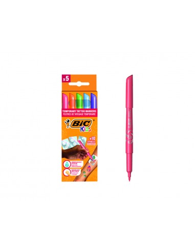 Rotulador bic kids tattoo caja de 5...
