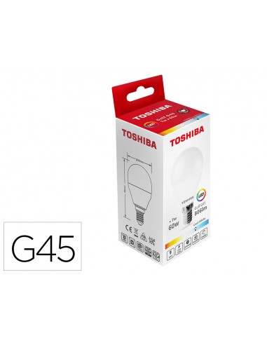 Bombilla led toshiba g45 e14 7w 6500k...