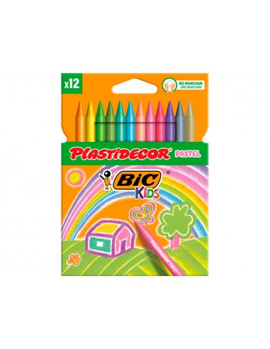 Lapices cera plastidecor pastel caja...