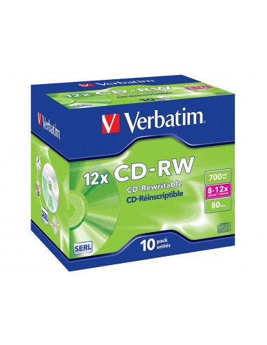 Cd-rw verbatim serl capacidad 700mb...