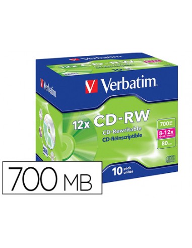Cd-rw verbatim serl capacidad 700mb...