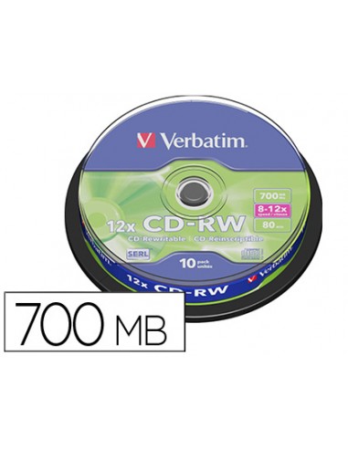 Cd-rw verbatim serl capacidad 700mb...
