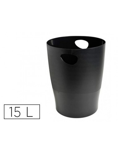 Papelera plastico exacompta ecoblack...