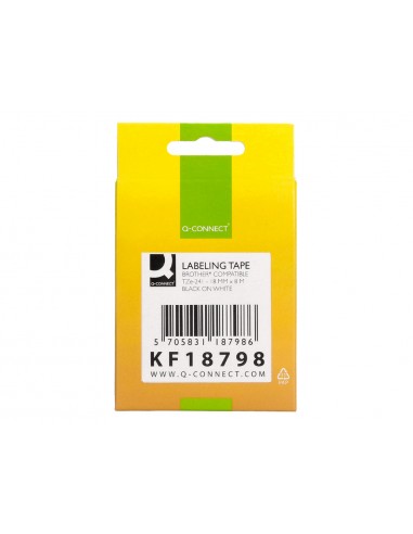 Cinta q-connect tze-241 blanco-negro...