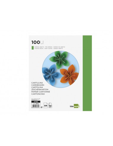 Cartulina liderpapel a4 180g/m2 verde...