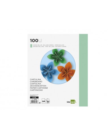 Cartulina liderpapel a4 180g/m2 verde...