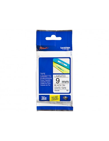 Cinta brother tze221 blanco-negro 9mm...