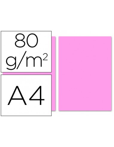Papel color liderpapel a4 80gr rosa...