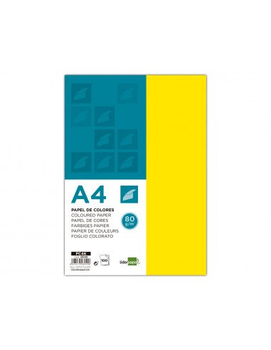 Papel color liderpapel a4 80gr limon...
