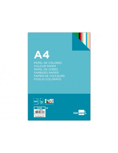 Papel color liderpapel a4 80gr 10...