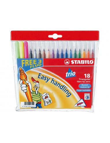 Rotulador escolar stabilo trio a-z...